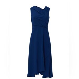Adrianna Papell Asymmetrical Navy Dress Sz 4 MSRP $139